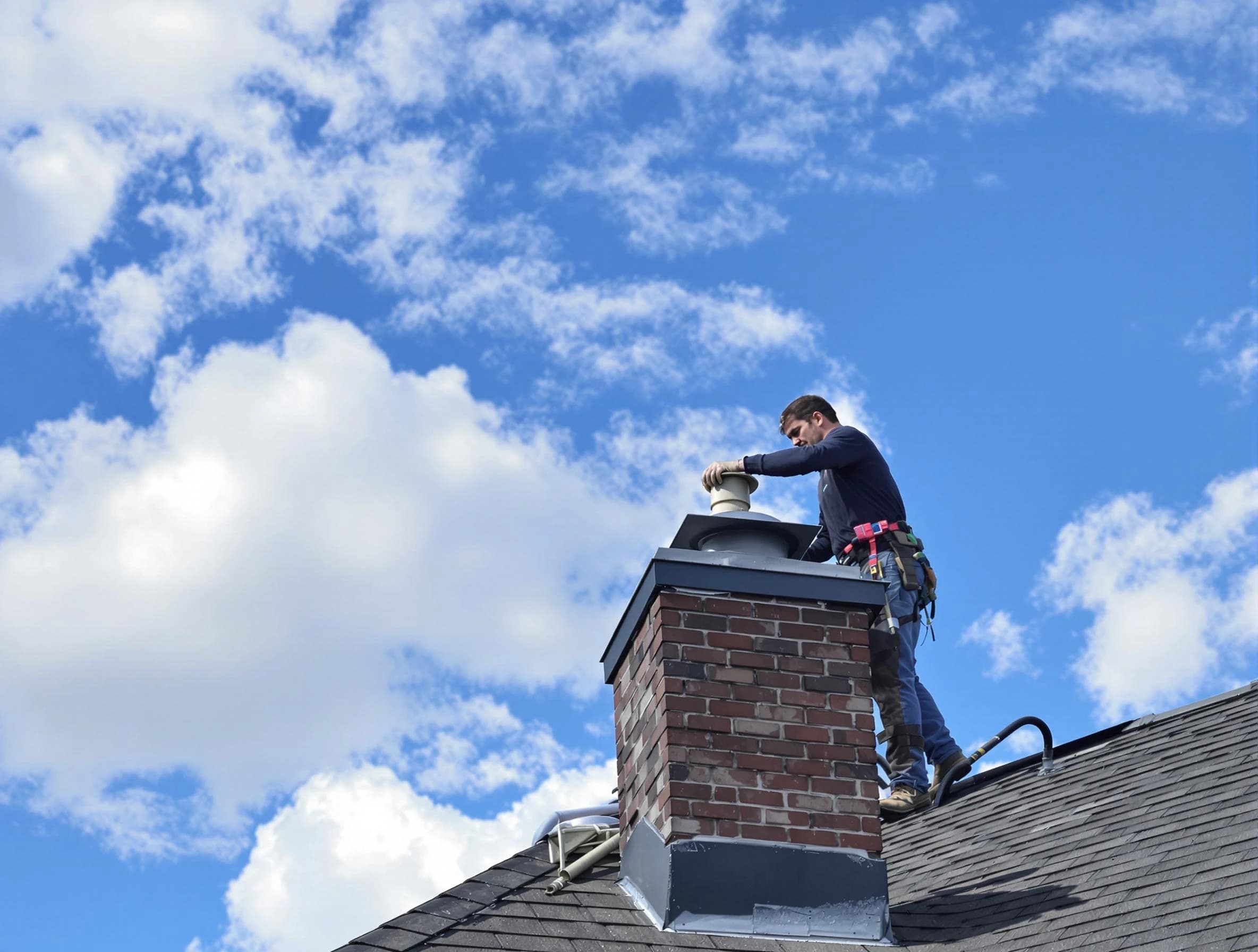 Bon Air Chimney Sweep installing a sturdy chimney cap in Bon Air, VA