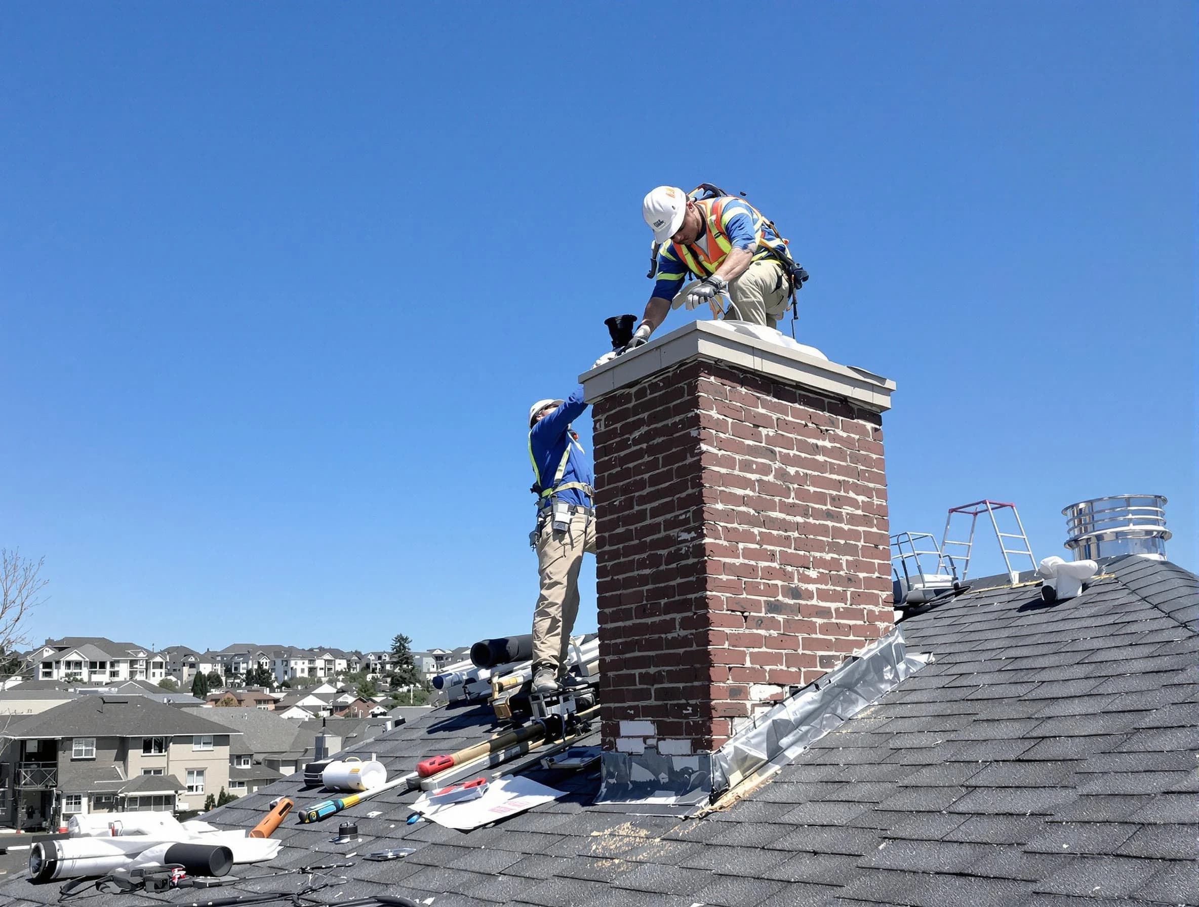 Bon Air Chimney Sweep repairing a chimney crown in Bon Air, VA