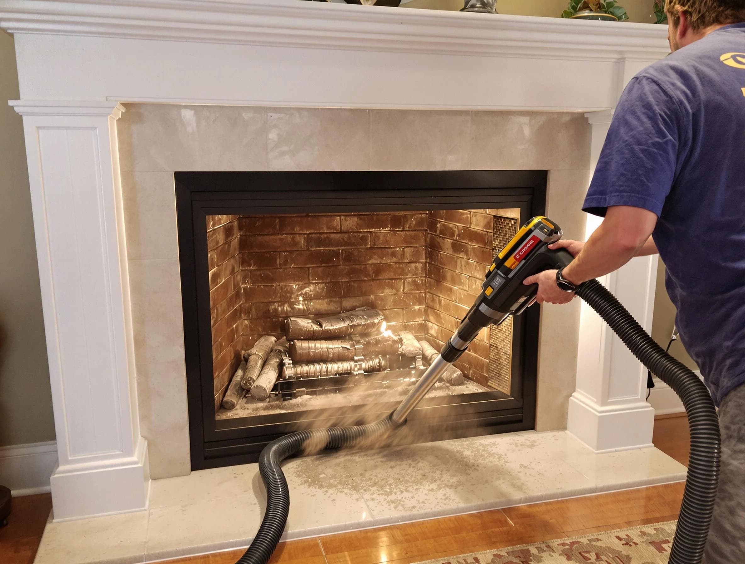 Fireplace cleaning performed by Bon Air Chimney Sweep in Bon Air, VA