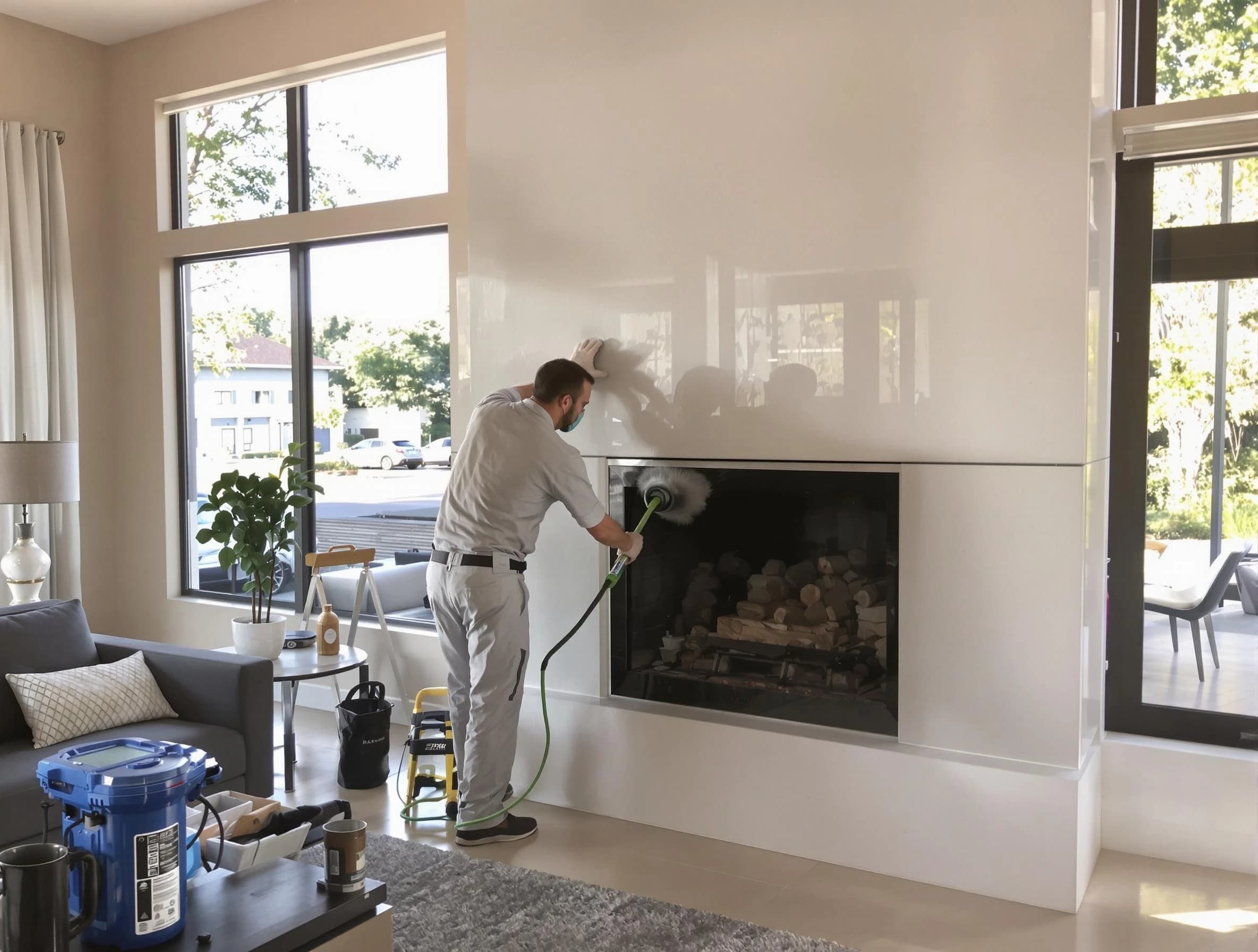 Bon Air Chimney Sweep performing thorough soot removal in Bon Air, VA