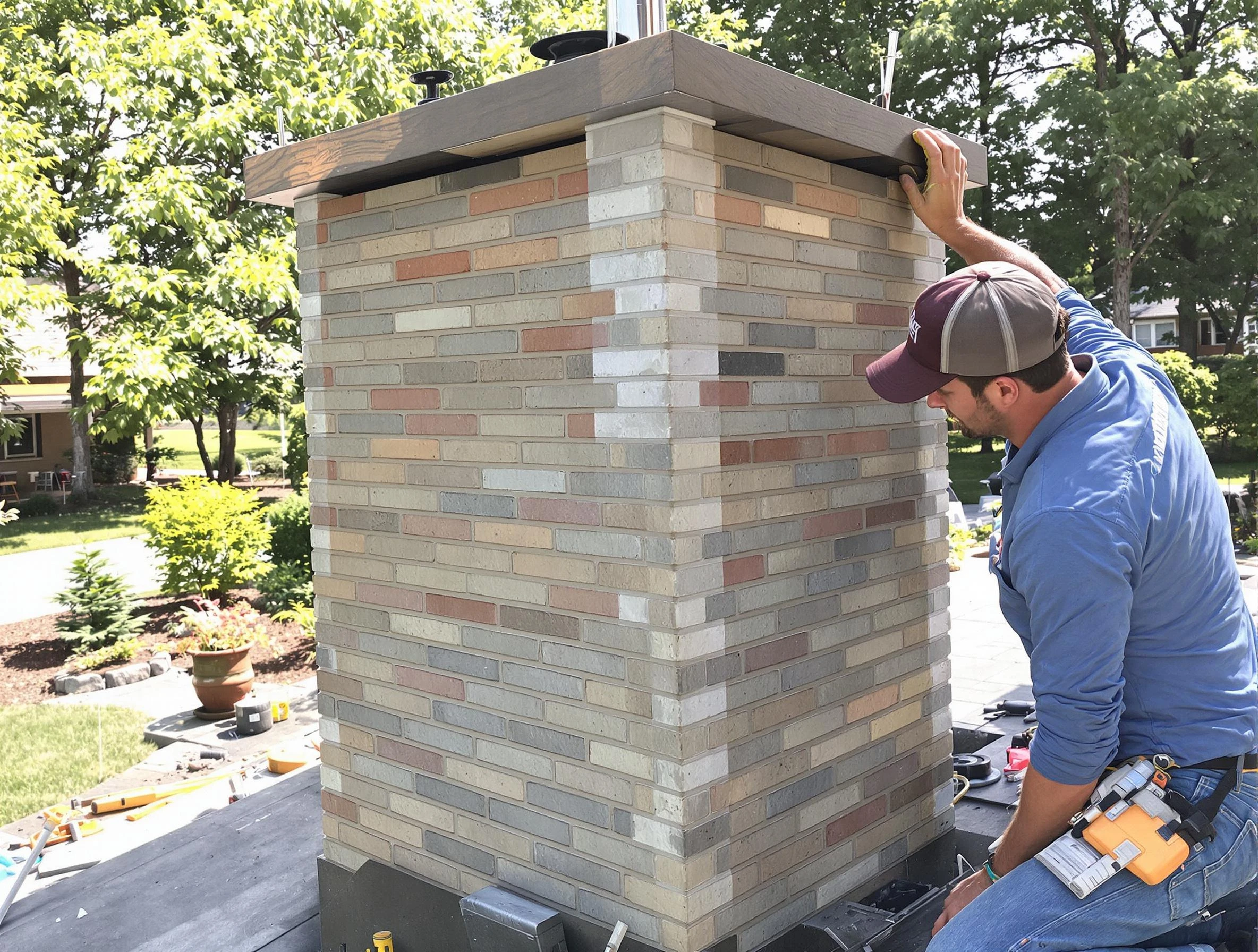 Bon Air Chimney Sweep completing a modern chimney remodel in Bon Air, VA