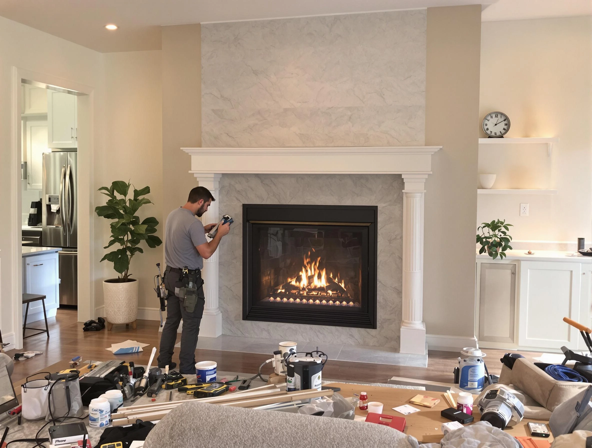 Newly installed fireplace by Bon Air Chimney Sweep in Bon Air, VA